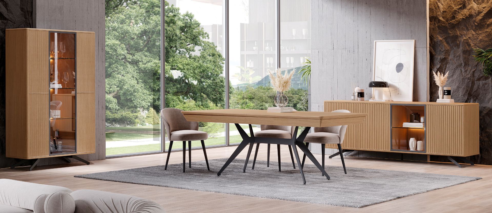 Image de Meuble haut L120 4 portes striées Galia Product