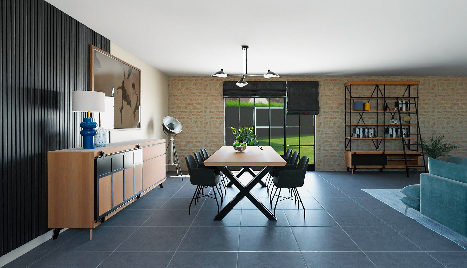 Image de Table de repas pied métal L200 Buzz Product